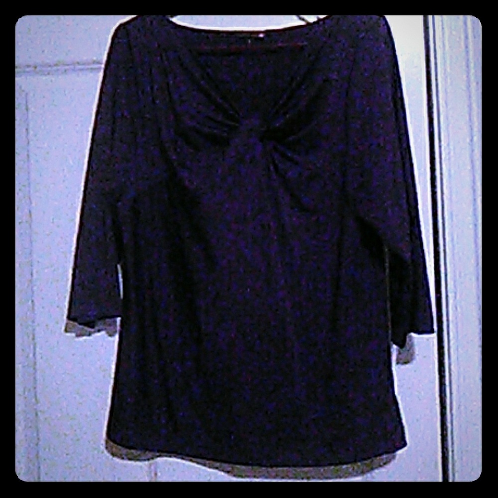 Purple cross over knit top